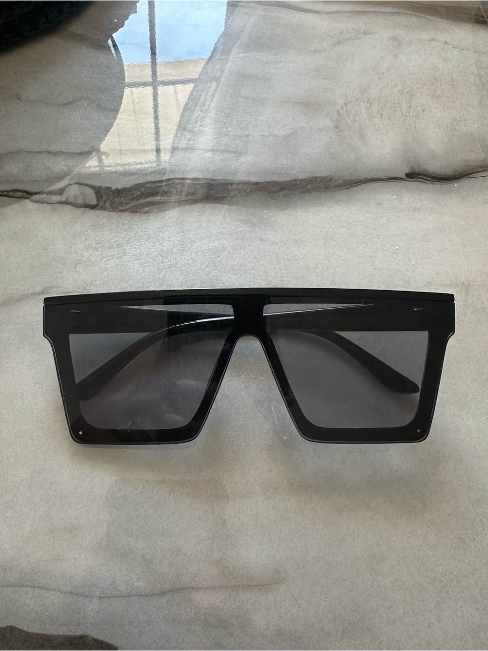 Black Oversized Shield Sunglasses - Women Accessories